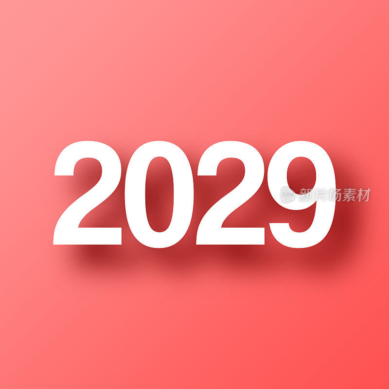 2029 - 299。图标在红色背景与阴影
